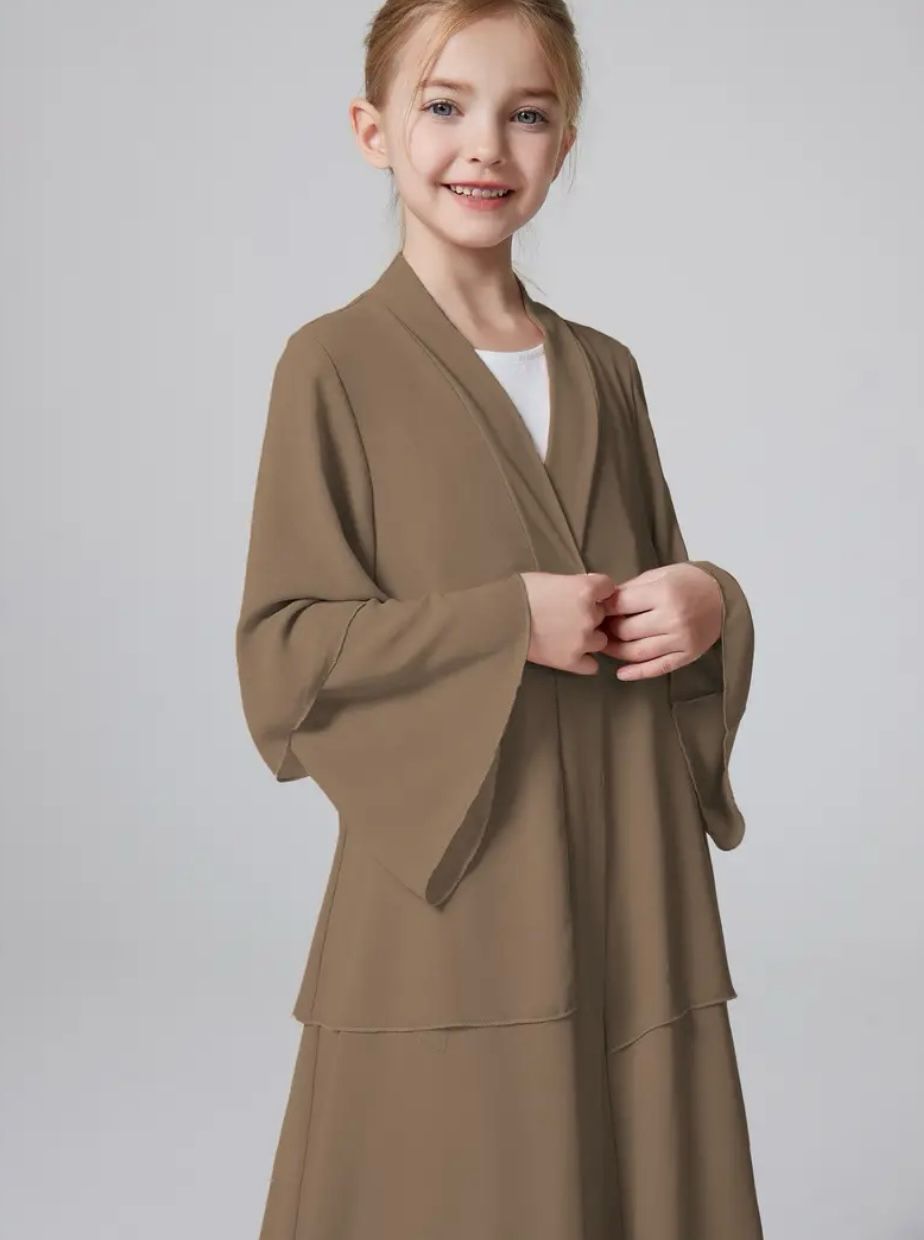 ABAYA | RUFFLE | KIDS  | BEIGE