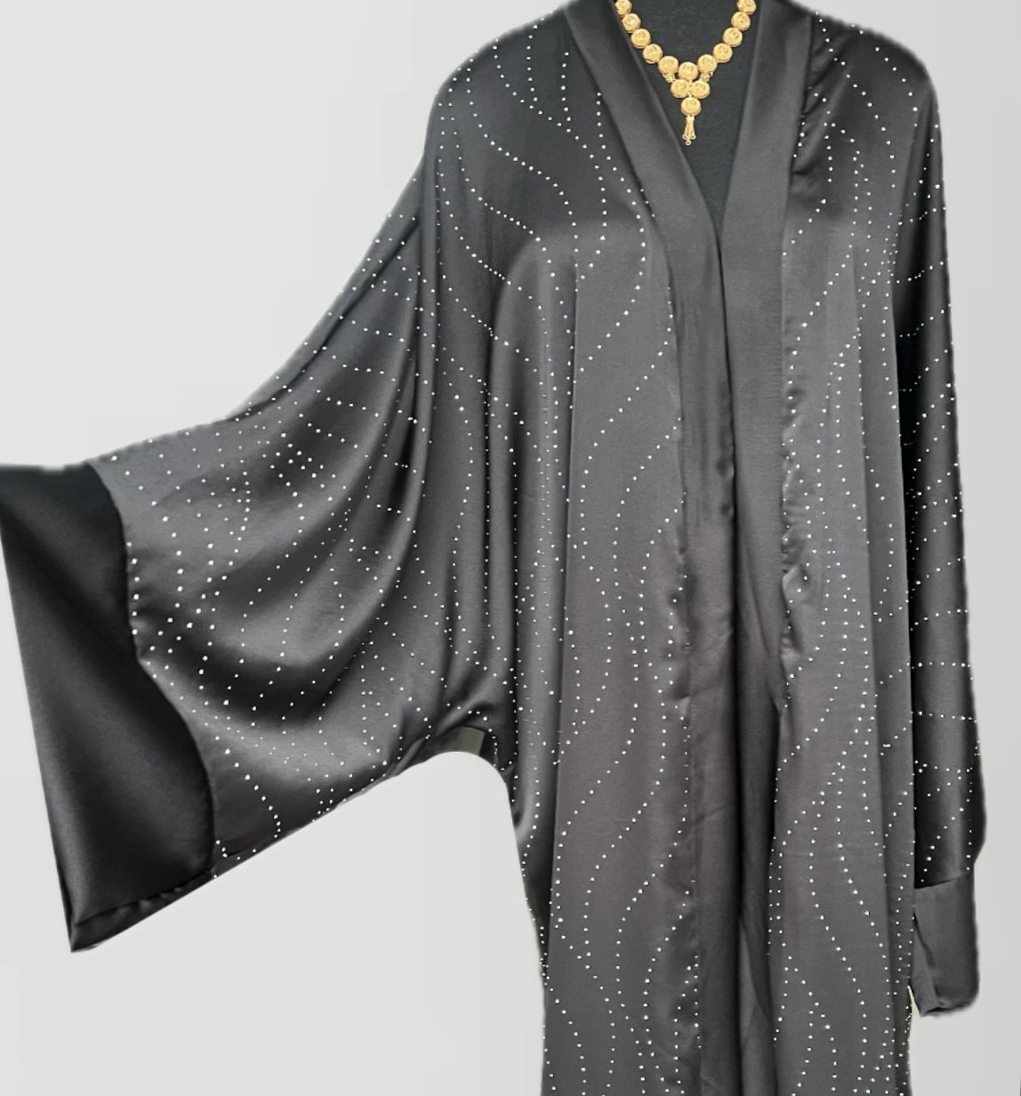 ABAYA PEARL OPEN | BLACK