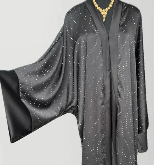ABAYA PEARL OPEN | BLACK